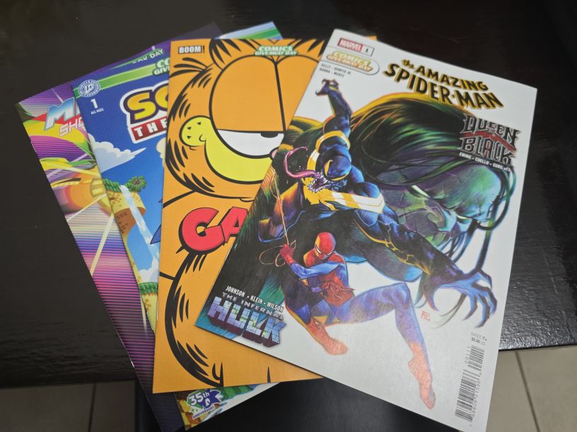 A variety of comic books from Free Comic Book Day 2026